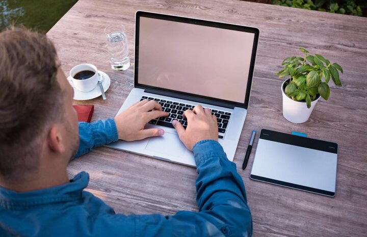 laptop on the table